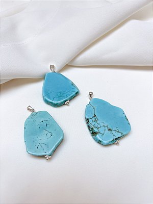 Pingente Howlita Turquesa e Prata 925