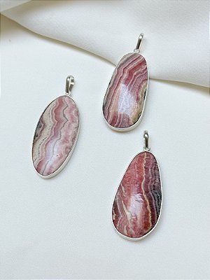 Pingente Rodocrosita Oval Prata 925