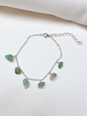 Pulseira Franja Quartzo Verde Prata 925