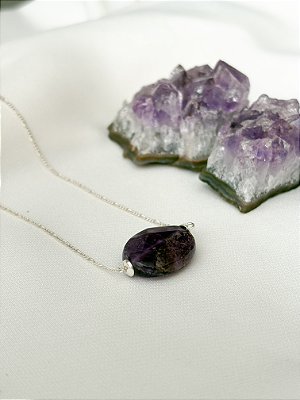 Gargantilha Ametista Oval Prata 925