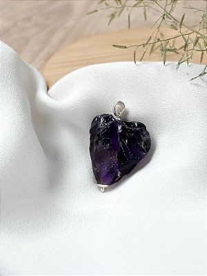 Pingente Ametista Bruta Prata 925