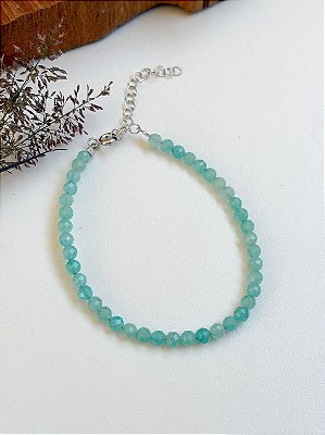 Pulseira Fio Água Marinha Prata 925
