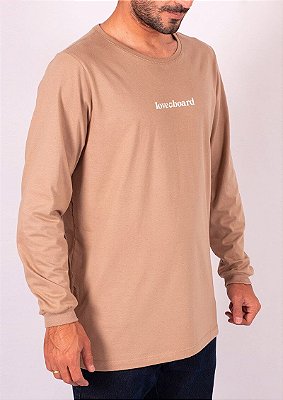 Blusa manga longa masculina areia