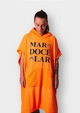 Poncho atoalhado de surf - Mar Doce Lar Laranja | Roupão de surfista