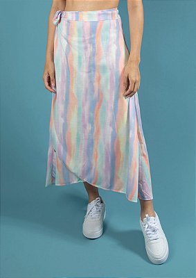 Saia enrolar tie dye listras