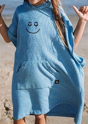 Poncho atoalhado de surf - Infantil - Azul