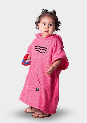 Poncho atoalhado de surf - Infantil - Rosa