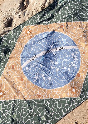 Canga moisaico caquinho bandeira do Brasil