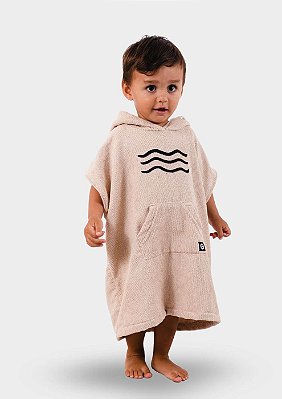 Poncho atoalhado de surf - Infantil - Bege