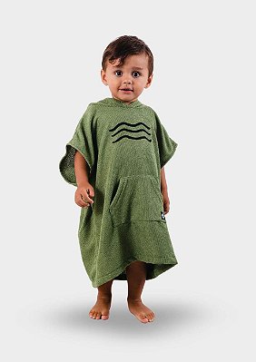 Poncho atoalhado de surf - Infantil - Verde