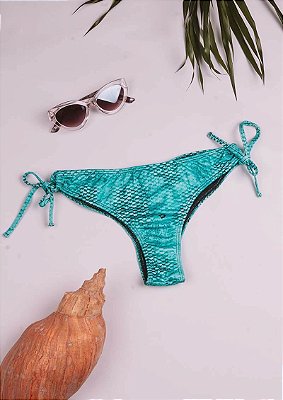Calcinha lacinho tainha azul piscina