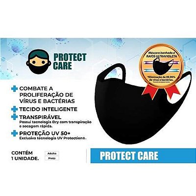 MASCARA PROTECT CARE ADULTO PRETA C/1 UNID
