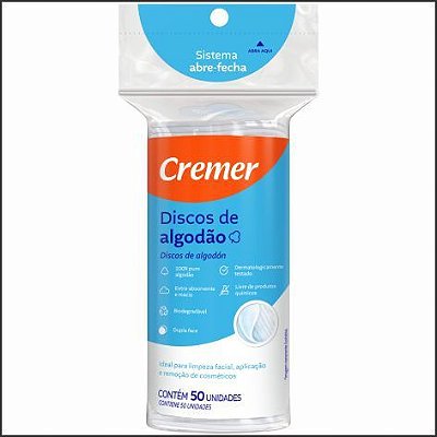 ALGODAO DISCO C/50 DISCOS - CREMER