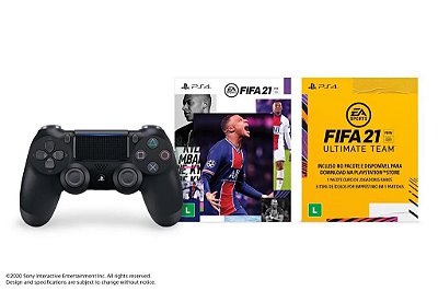 CONTROLE DUALSHOCK 4 COM FIFA 21 (VERSÃO DIGITAL)
