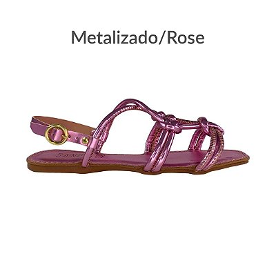 (1427-Rq5) Rasteira  Metalizado/Rose