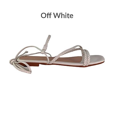 (B1334)  Rasteira Salto Baixo Off White