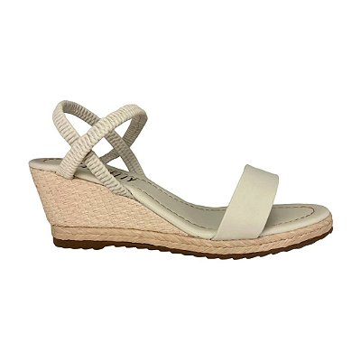 (7958-69812) Sandália Anabela Tiras  Off White