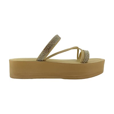 (3029-0266) Flatform Tiras Strass Mousse