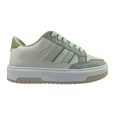 (70.007) Tênis Flatform Tiras Branco / Menta