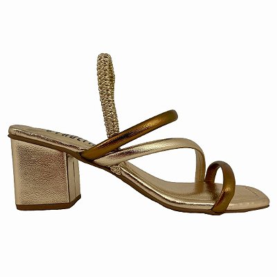 (5030-10030) Sandália Salto Bloco Prime Bronze