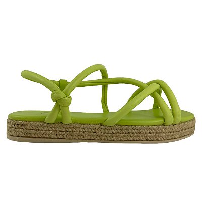 (8326-14975) Sandália Flatform Detalhe Cordas Lemon