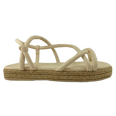 (8326-14975) Sandália Flatform Detalhe Cordas Perola