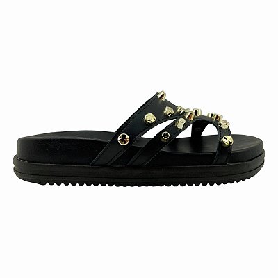 (40046-100)Papete Tiras Studs Preto