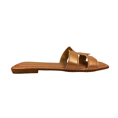 (Ff2288) Rasteira Tiras H Cobre
