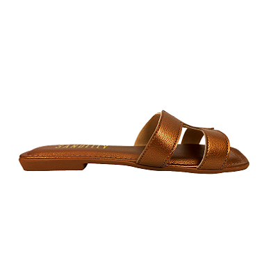 (Ff2288) Rasteira Tiras H Bronze