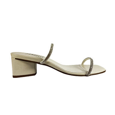 (5154-10620) Tamanco Tiras Strass Off White