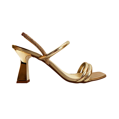 (5340-11738) Sandália Salto Taça Prime Ouro