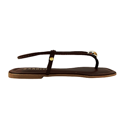 (Nara786-152) Rasteira Detalhe Geométrico Terra