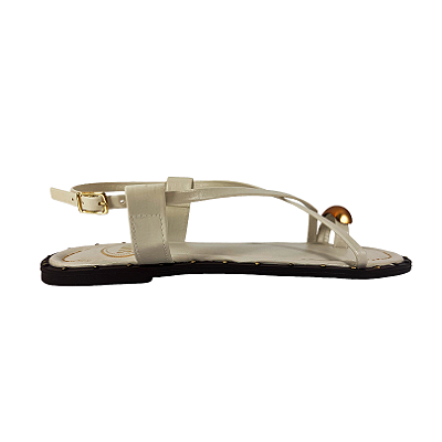 (T521762) Sandália Rasteira Tiras Off White