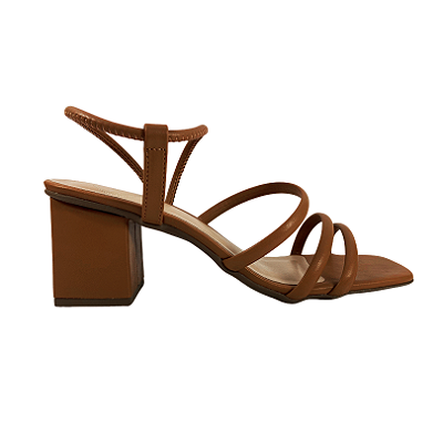 Antonie Calcados Sandalia Salto Medio Feminino 74015 Ambar