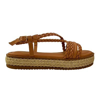 (8398-16173) Flatform Tiras Trançadas Ambar