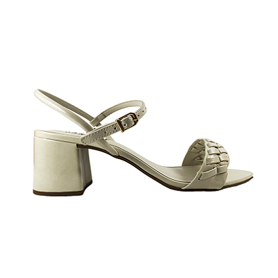 (5353-12053) Sandália Salto Bloco Off White