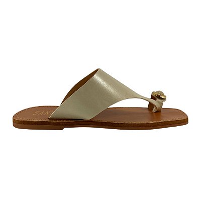 (L252050) Rasteira Tiras Off White