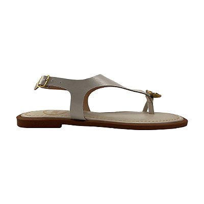 (951936) Sandália Rasteira Detalhe Off White