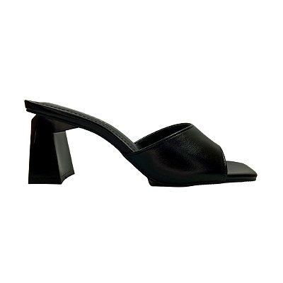 (8148-74032) Tamanco Salto Minimalista Preto