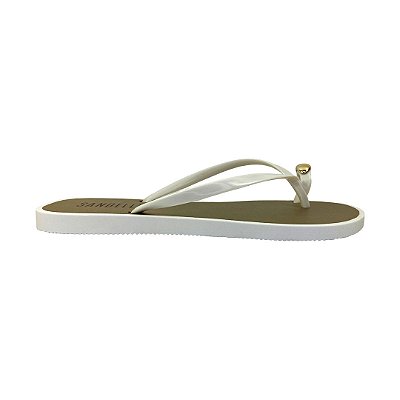 (8517-17035) Rasteira Tira Fina Detalhe  Branco