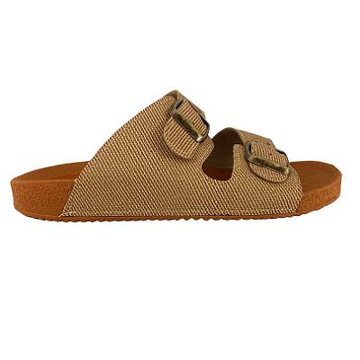 (Tn110) Papete Tiras Fivelas Bege