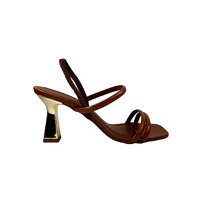 (5340-11738) Sandália Salto Taça Prime Ouro
