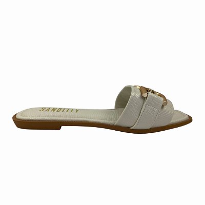 (Pe2491) Rasteira Detalhe Bridão  Off White