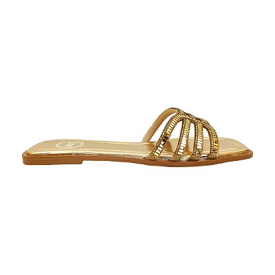 (8408-16288) Rasteira Tiras Douradas Light Gold