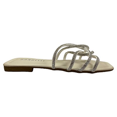 (217Ne) Rasteira Múltiplas Tiras Entrelaçadas Off White