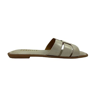 (Pe2353) Rasteira Tiras H Off White