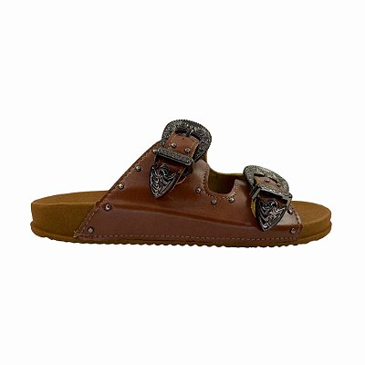 (Tn116) Papete Tiras Fivelas Caramelo