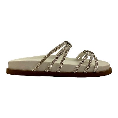 (87.010) Papete Tiras Strass Off White