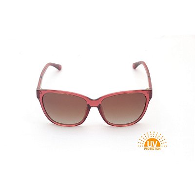 Óculos de Sol Quadrado Acrílico Vermelho Cereja Afrikan