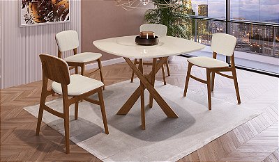 Conjunto Mesa de Jantar Vogue com 08 Cadeiras - Sylvia Design